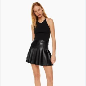 Sunday Best Olive Micro Skirt - Faux Leather